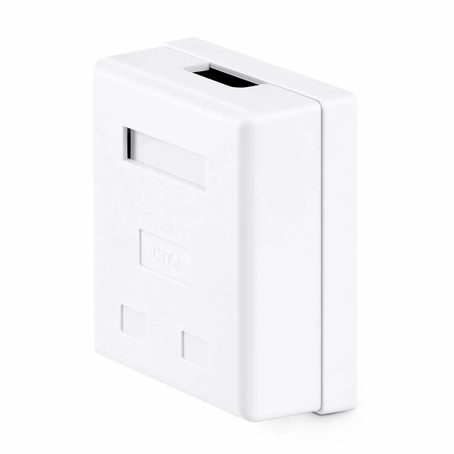 Cat6 RJ45 Unshielded Surface Mount Box, 2 Ports, White