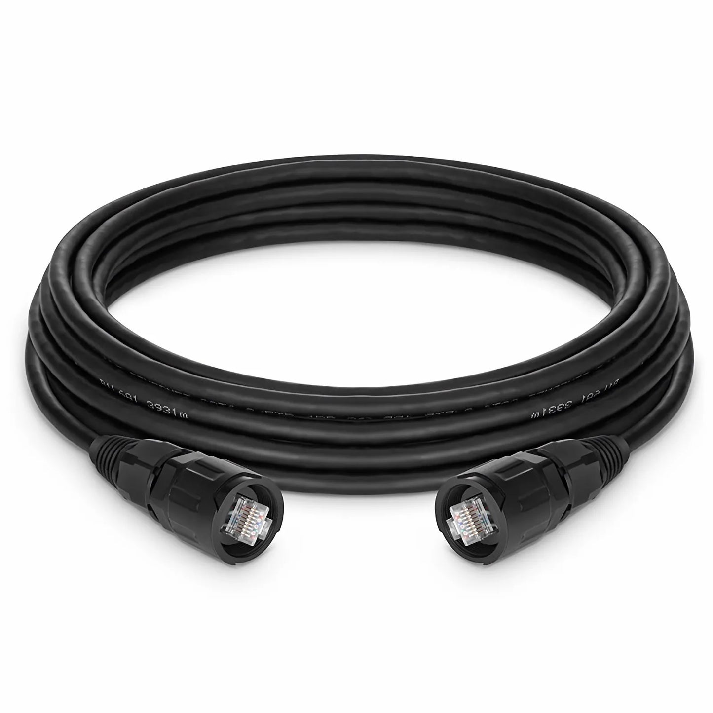 16ft (5m) Industrial Cat6 Non-booted Shielded (SFTP) PVC IP65 Ethernet Network Patch Cable, Black