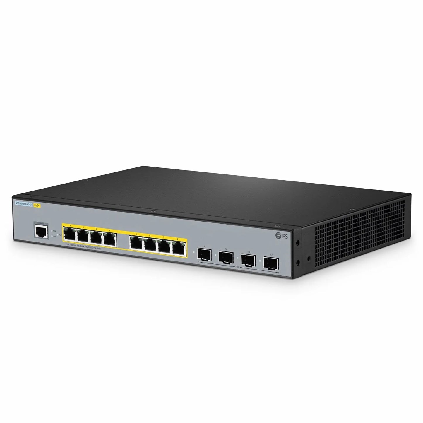 S3200-8MG4S-U, 8-Port Ethernet L2+ Managed PoE+ Switch, 8 x 100M/1000M/2.5G Multi-Gigabit RJ45, with 4 x 10Gb SFP+ Uplinks