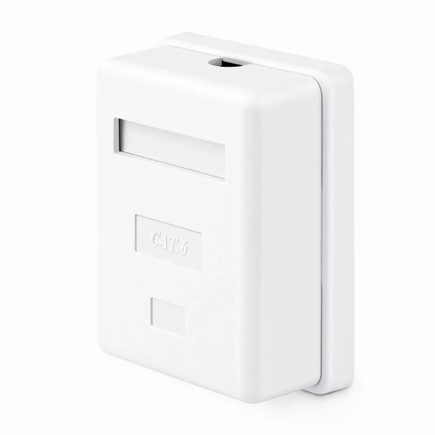Cat6 RJ45 Unshielded Surface Mount Box, 1 Port, White