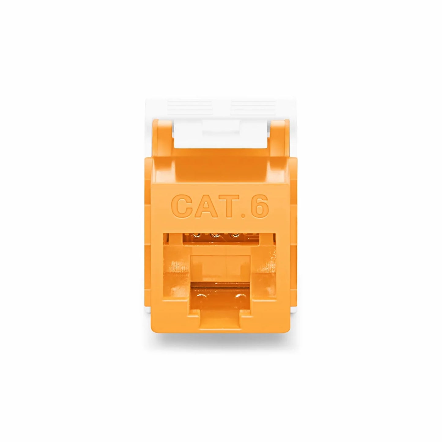 Cat6 RJ45 (8P8C) Unshielded Toolless Keystone Jack Module, Orange (10 pcs/Pack)