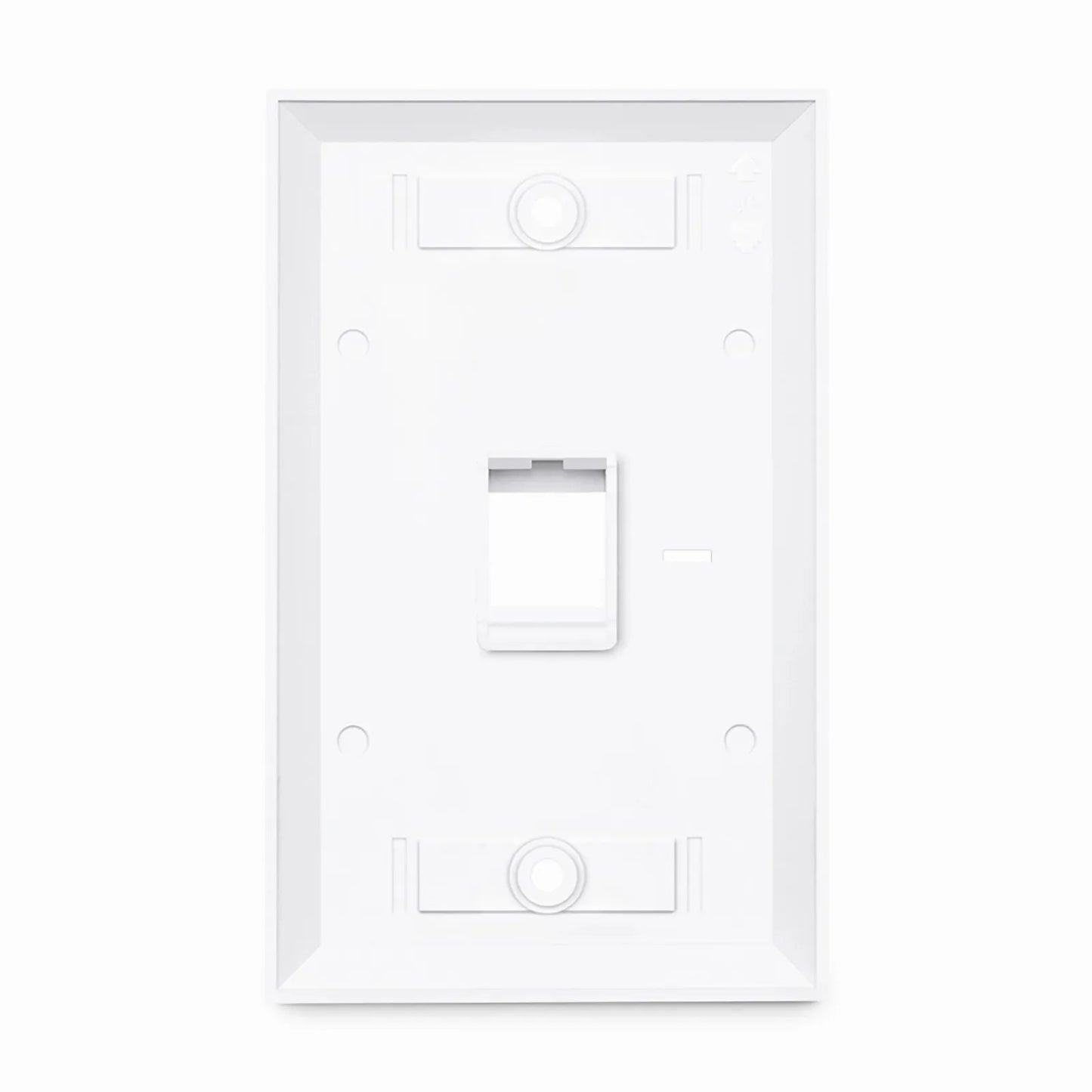Single Gang Keystone Faceplate, Computer and Telephone Identification Icons, 1 Port, White, 4.49'' x 2.76''