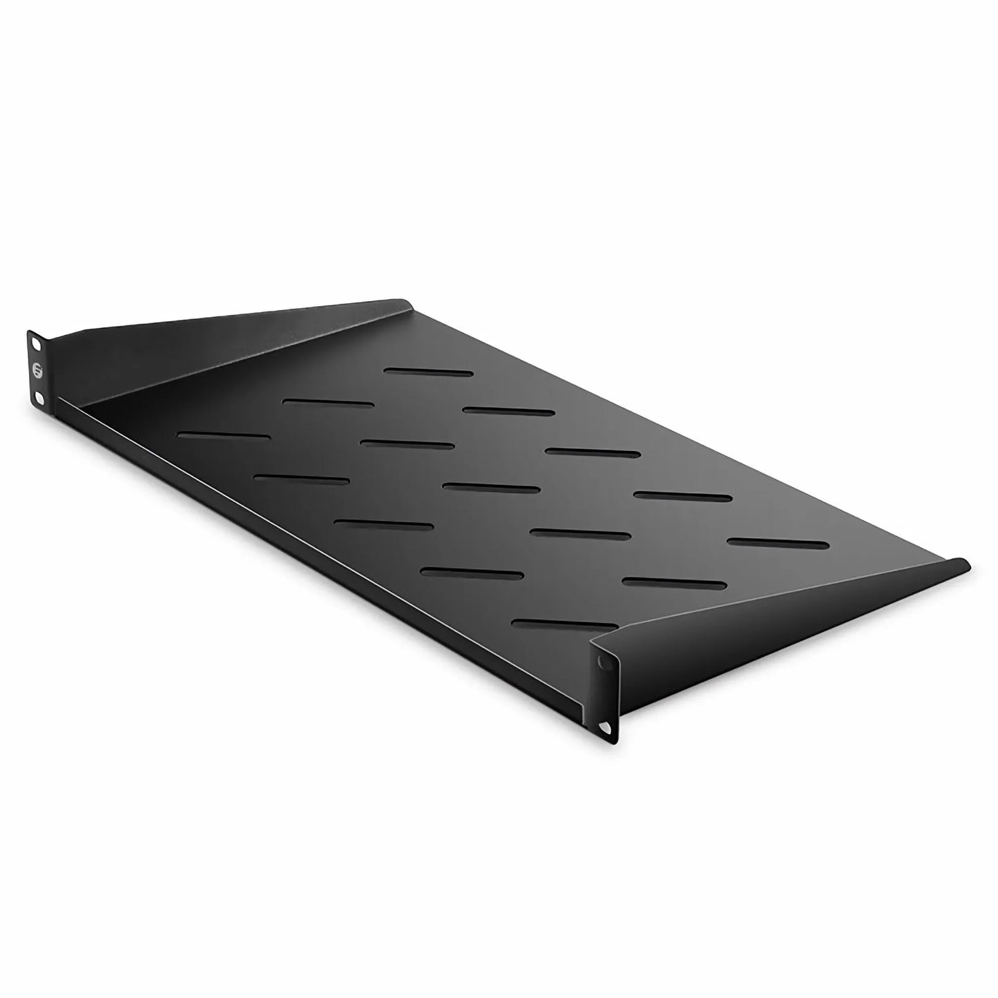 1U 19'' Vented Cantilever Fixed Shelf, SGCC, 9"(250mm) Deep, 22lbs(10kg) Capacity