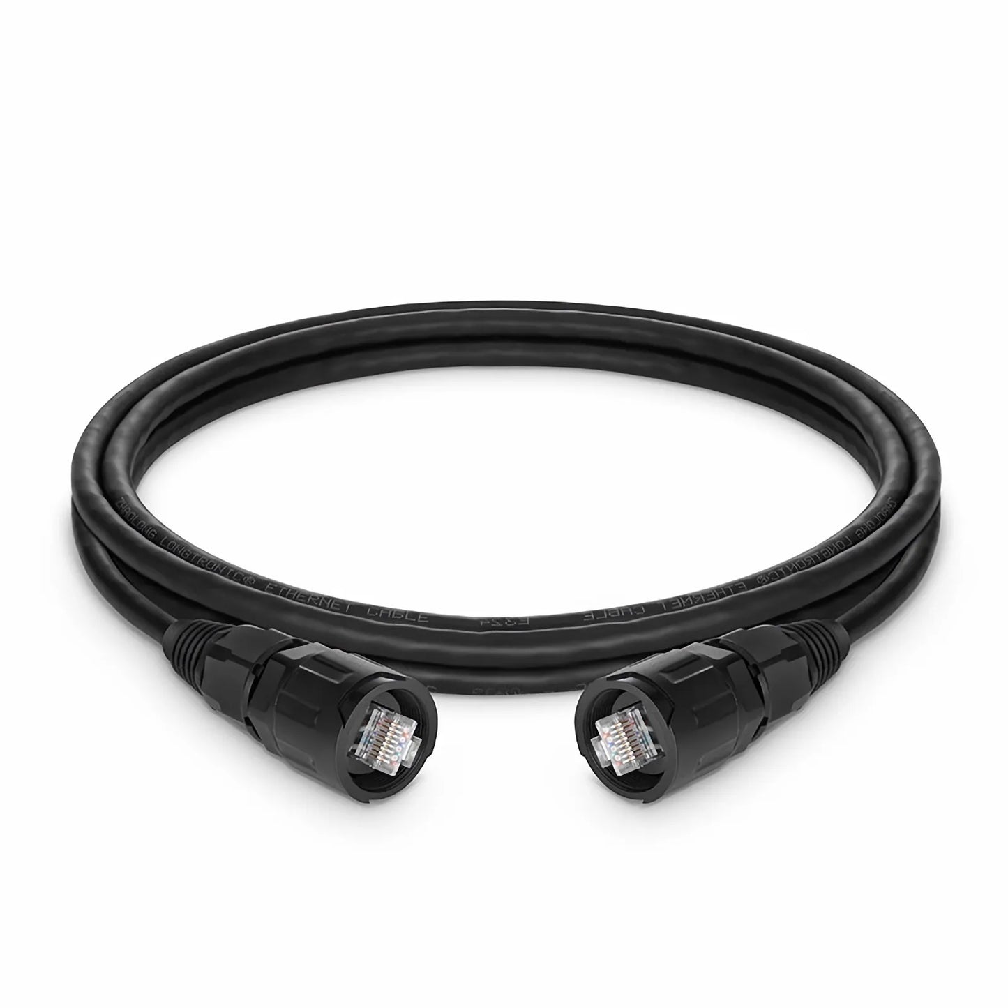 6.6ft (2m) Industrial Cat6 Non-booted Shielded (SFTP) PVC IP65 Ethernet Network Patch Cable, Black
