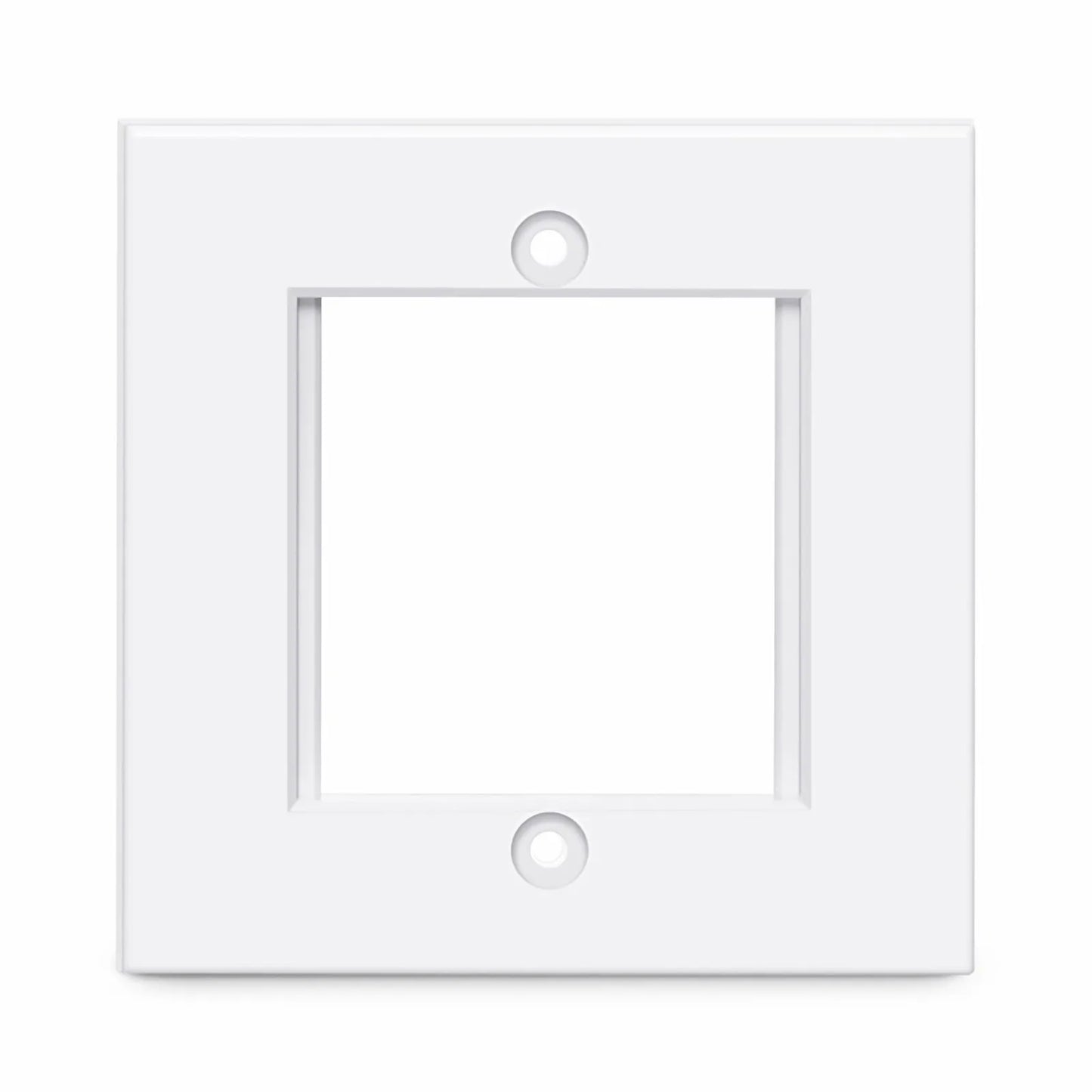 British-Style Single Gang Faceplate Frame, 2 Ports, White, 3.39'' x 3.39''