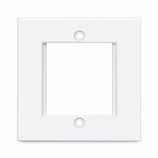 British-Style Single Gang Faceplate Frame, 2 Ports, White, 3.39'' x 3.39''