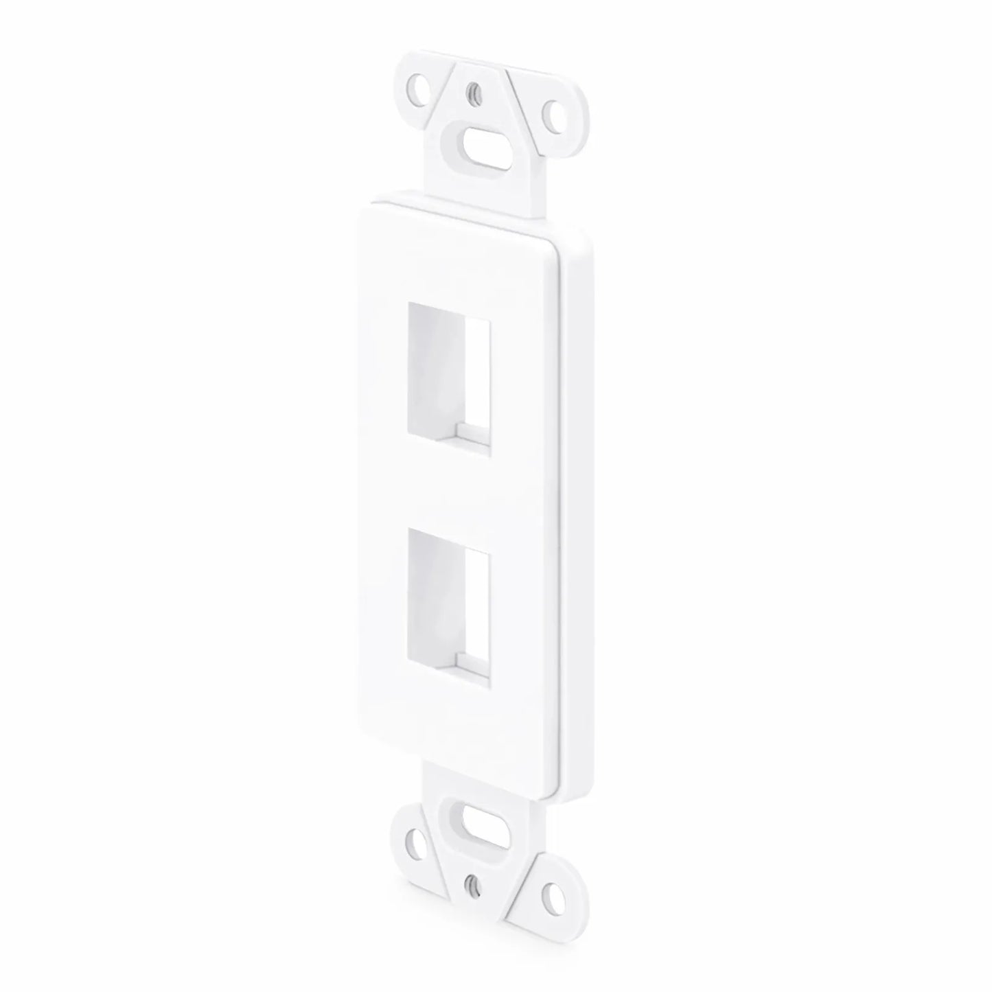 Faceplate Frame Keystone Insert, 2 Ports, White, 4.09'' x 1.40''
