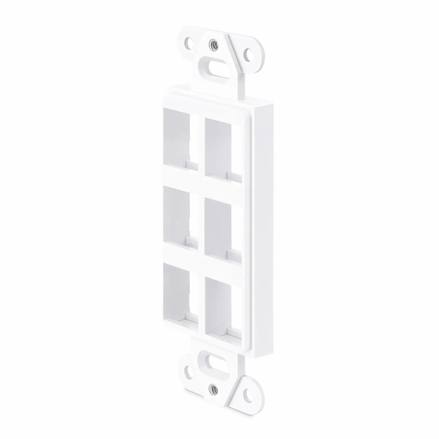 Faceplate Frame Keystone Insert, 6 Ports, White, 4.09'' x 1.40''