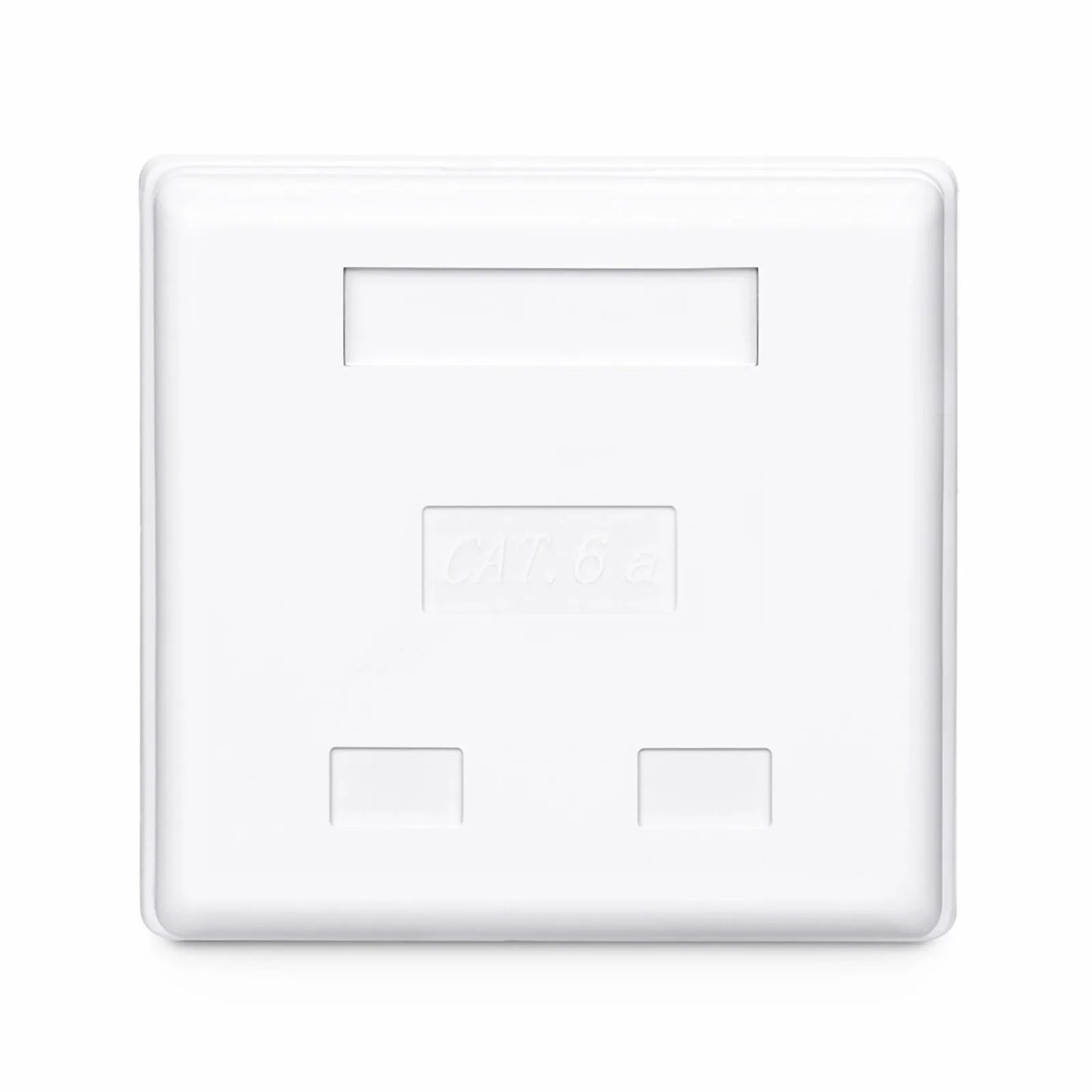 Cat6a RJ45 Shielded Surface Mount Box, 2 Ports, White
