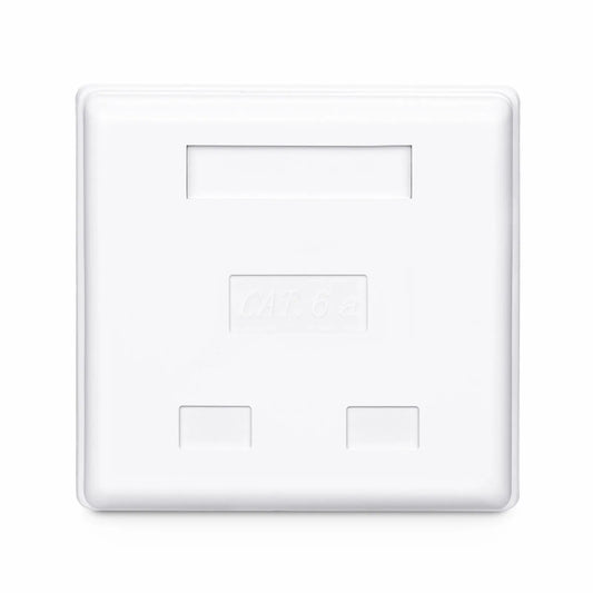 Cat6a RJ45 Shielded Surface Mount Box, 2 Ports, White
