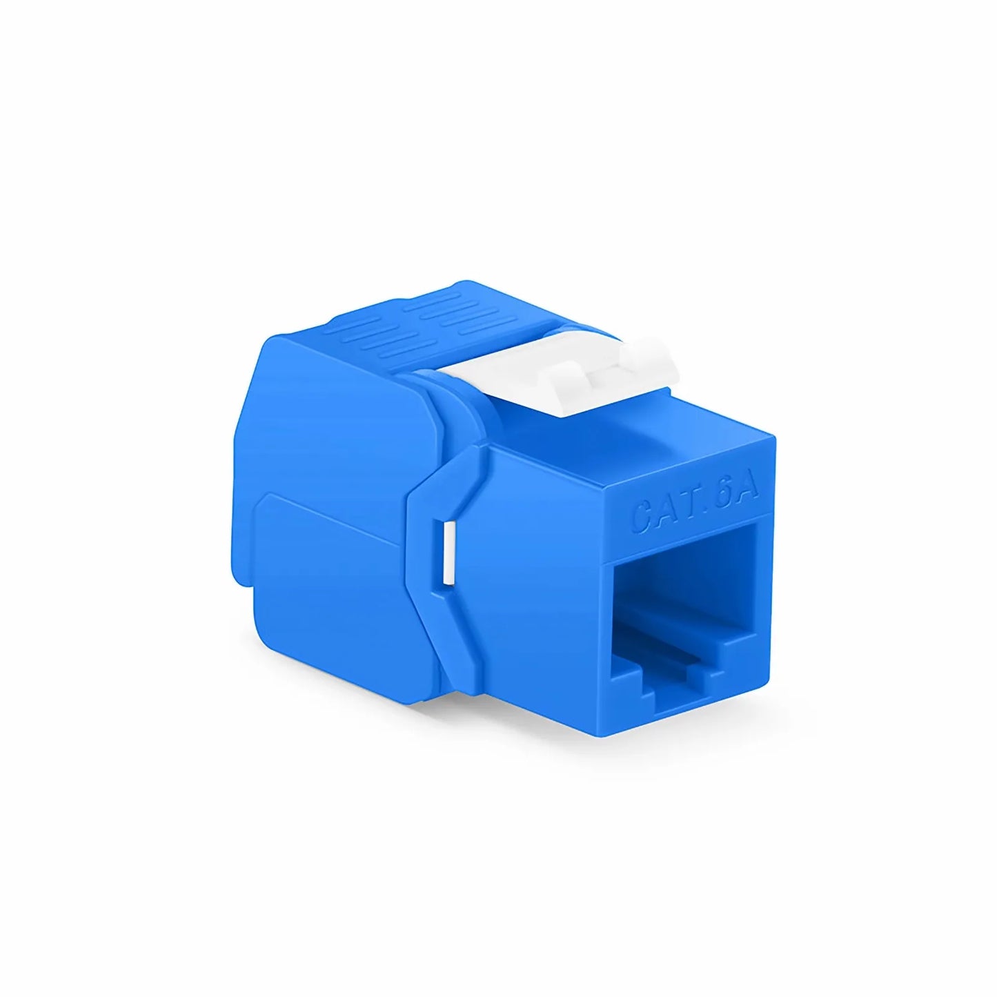 Cat6a RJ45 (8P8C) Unshielded Toolless Keystone Jack Module, Blue (10 pcs/Pack)