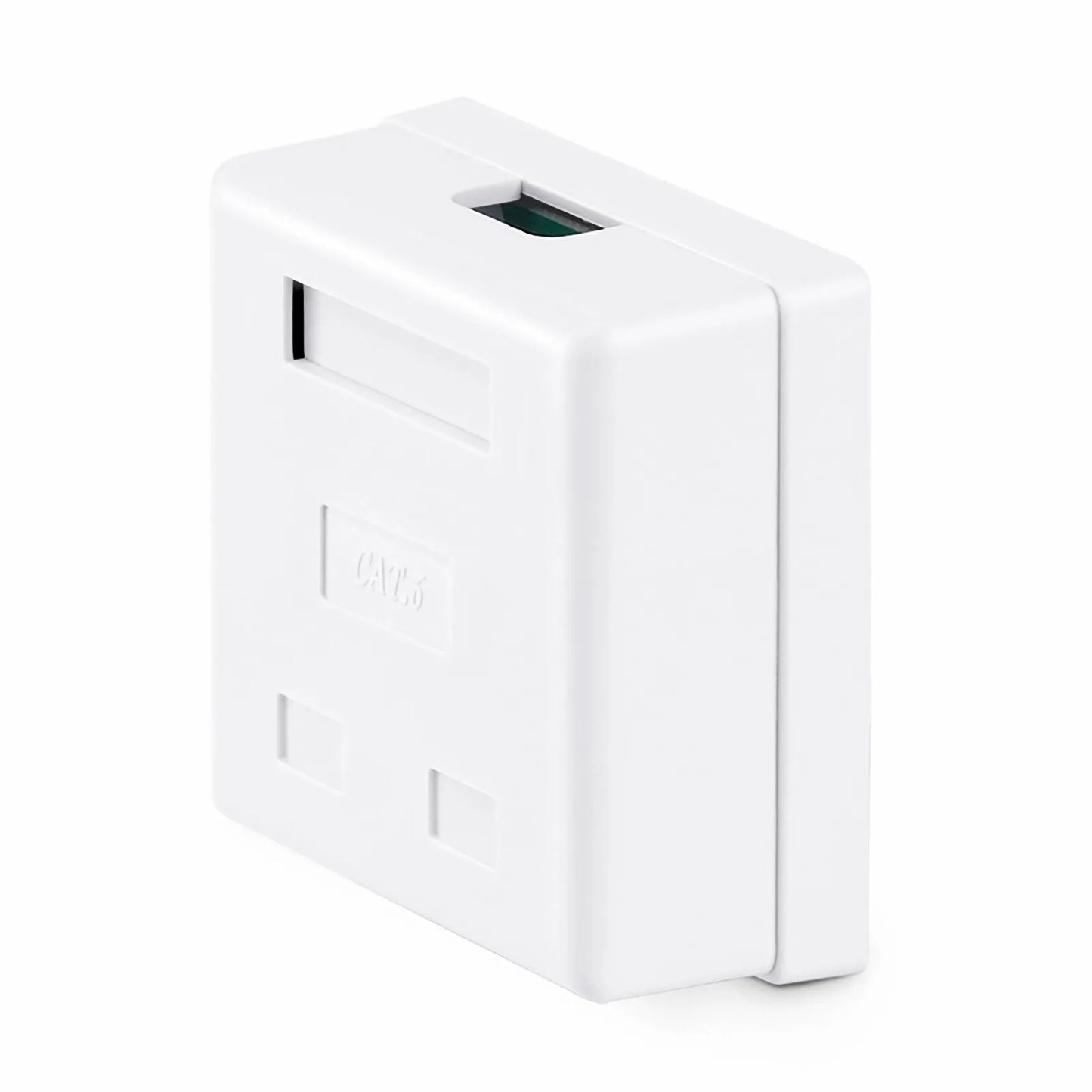 Cat6 RJ45 Shielded Surface Mount Box, 2 Ports, White