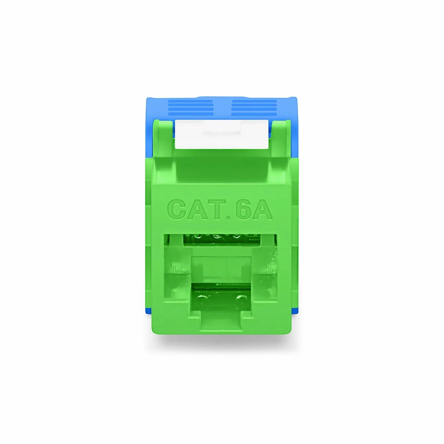 Cat6a RJ45 (8P8C) Unshielded Toolless Keystone Jack Module, Green (10 pcs/Pack)