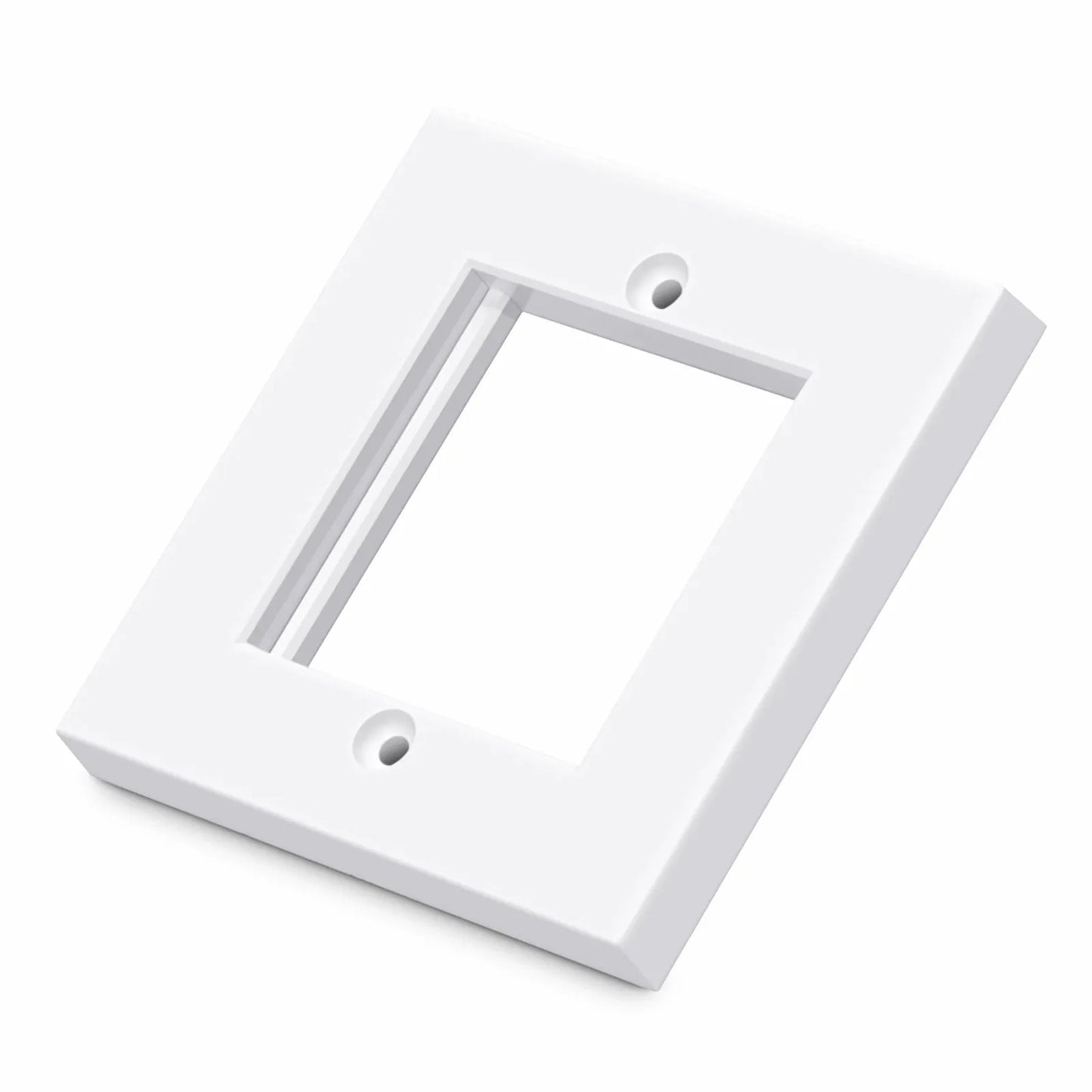 British-Style Single Gang Faceplate Frame, 2 Ports, White, 3.39'' x 3.39''