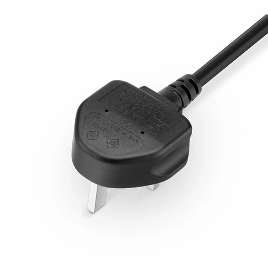 6ft (1.8m) BS 1363 to IEC60320 C19 3 x 1.5mm² 250V/13A Power Cord, Black