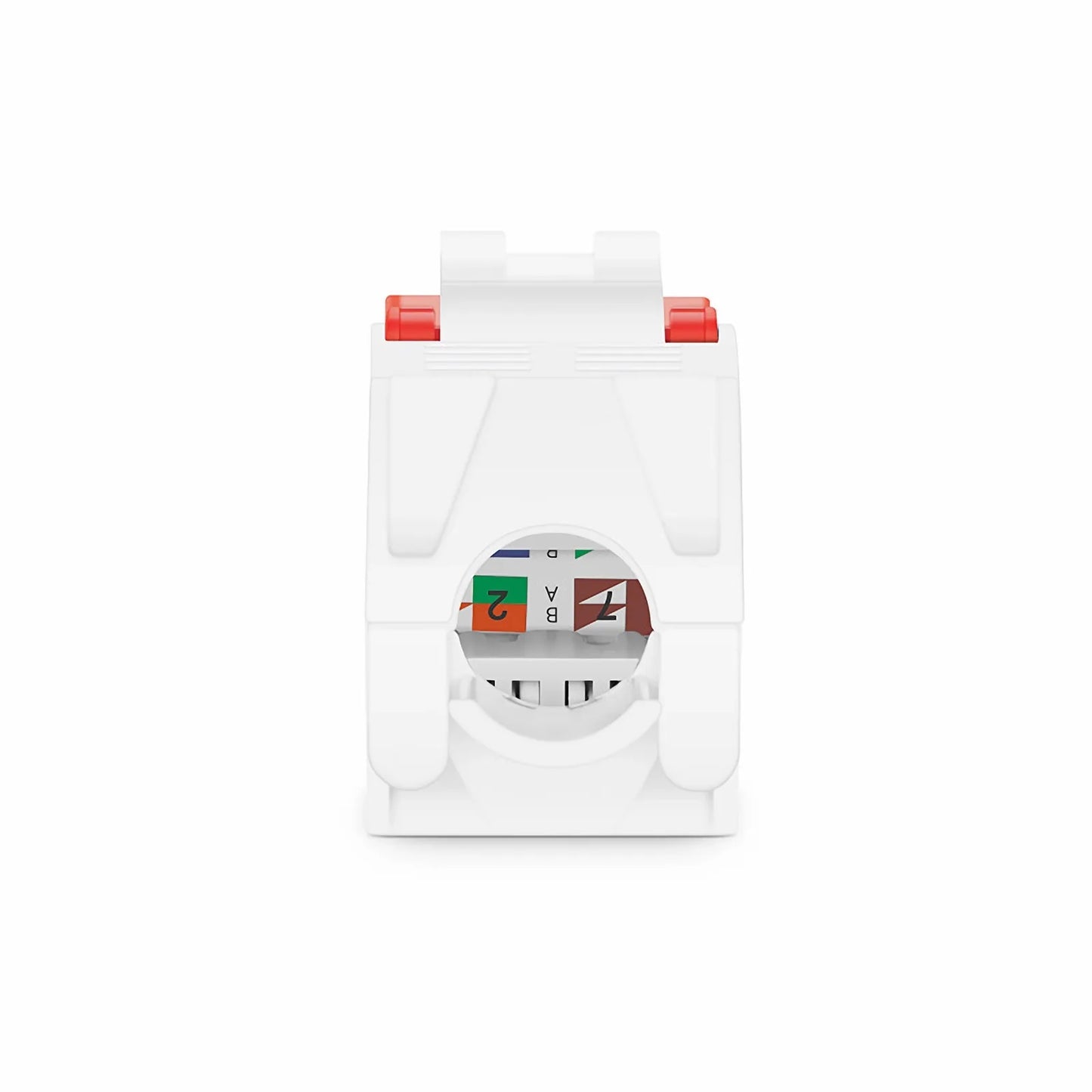 Cat6 RJ45 (8P8C) Unshielded Toolless Keystone Jack Module, Red (10 pcs/Pack)