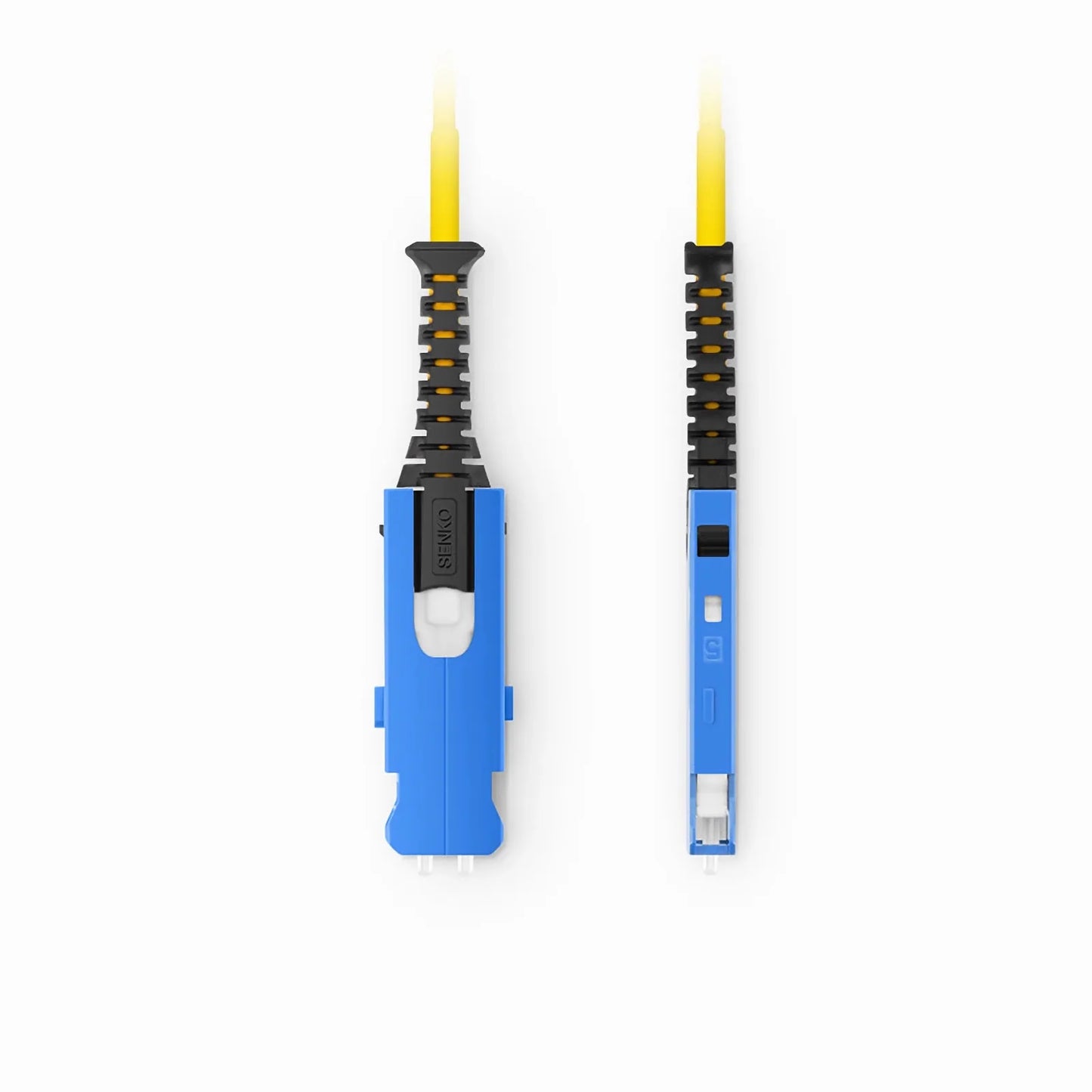 10m (33ft) Fiber Patch Cable, 2 Fibers, SN UPC Duplex to SN UPC Duplex Uniboot, Single Mode (OS2), Riser (OFNR), 1.6mm, Yellow, for 400G Network Connection