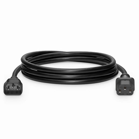 10ft (3m) IEC60320 C14 to IEC60320 C13 18AWG 250V/10A Power Extension Cord, Black