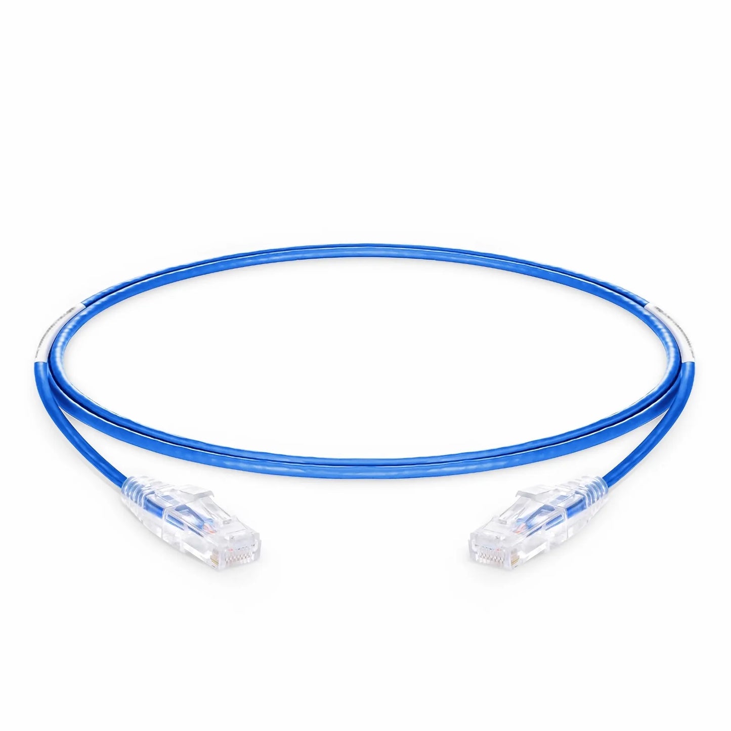 1.5ft (0.5m) Cat6 28AWG Snagless Unshielded (U/UTP) PVC CM Small Diameter High-Flex Ethernet Network Patch Cable, Blue, (10pcs/pack)