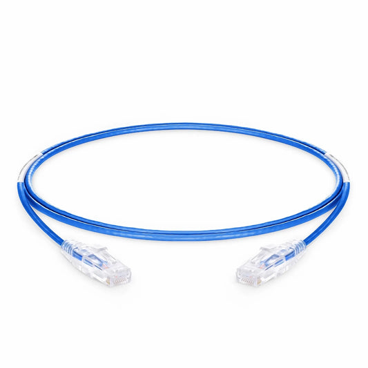 6ft (1.8m) Cat6 28AWG Snagless Unshielded (U/UTP) PVC CM Small Diameter High-Flex Ethernet Network Patch Cable, Blue