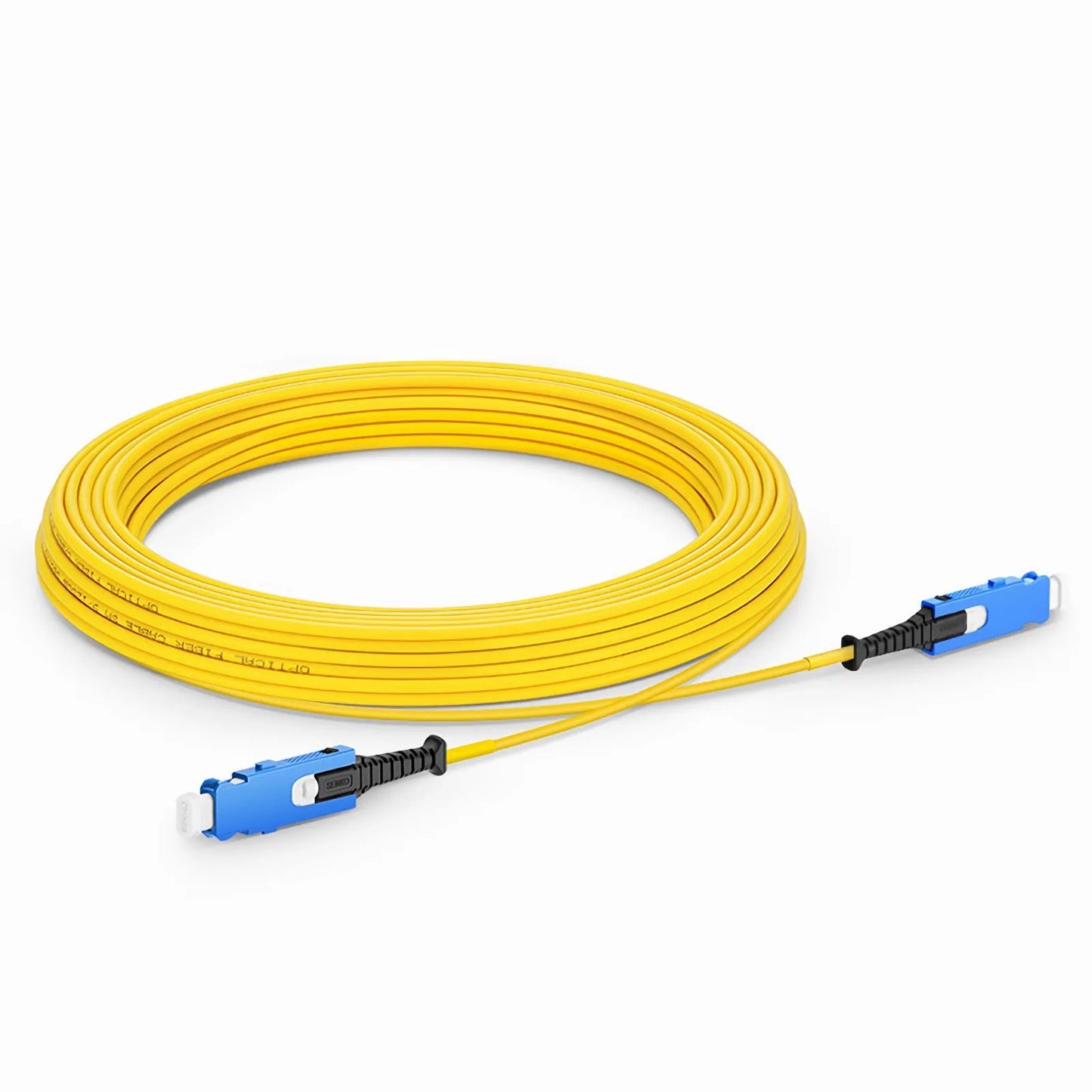 10m (33ft) Fiber Patch Cable, 2 Fibers, SN UPC Duplex to SN UPC Duplex Uniboot, Single Mode (OS2), Riser (OFNR), 1.6mm, Yellow, for 400G Network Connection