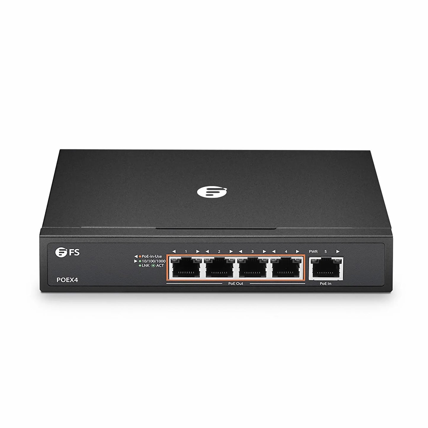 5 Ports 10/100/1000M Gigabit PoE+ Extender, 1 in 4 out, Desktop/Wall mountable, IEEE 802.3at/802.3af, 0 to 50°C