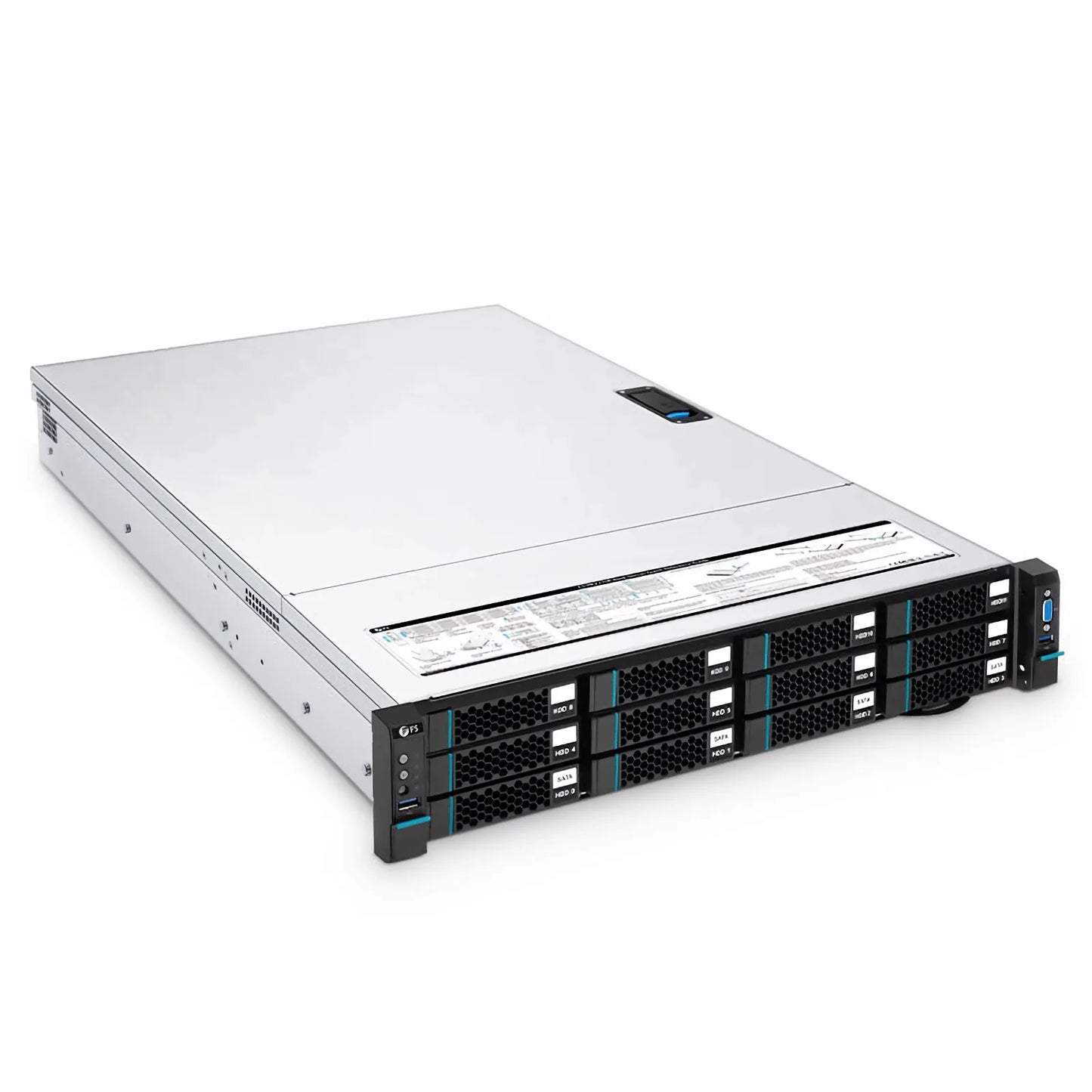 RS5230, 2U Rack Server, 2 x Intel® Xeon® Scalable Processors, 4 x 16GB of Memory, 4 x 3.5' Hot-swap SATA Drive Bays, 2 x RJ45 1GbE Ports, 550W Redundant