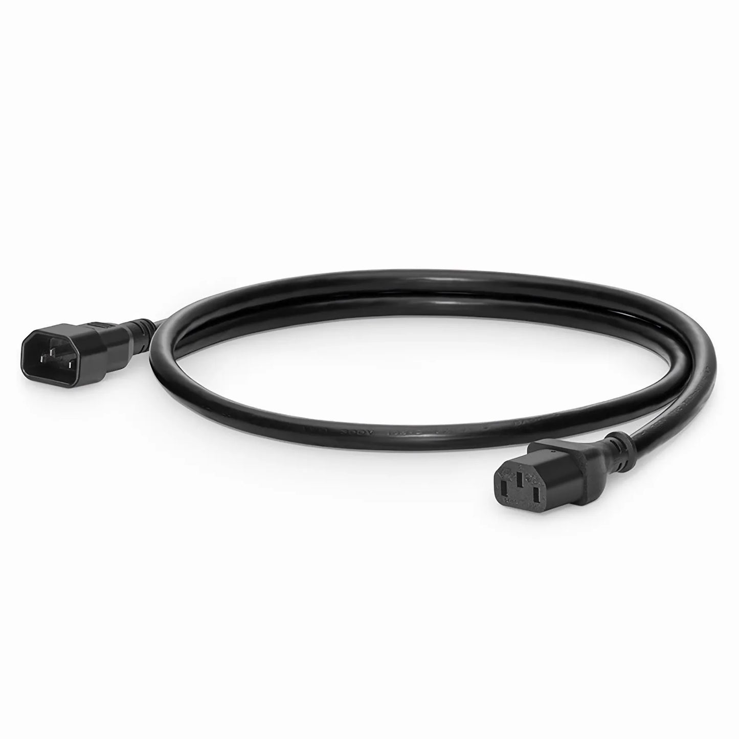 2ft (0.6m) IEC60320 C14 to IEC60320 C13 18AWG 250V/10A Power Extension Cord, Black