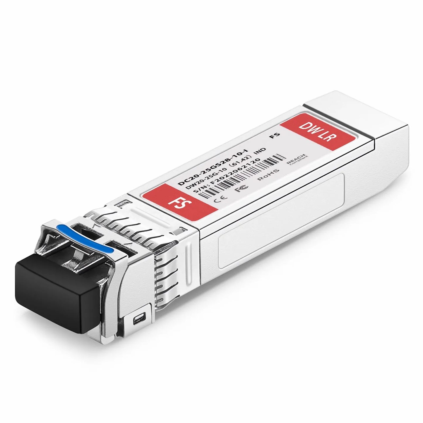 C20 Compatible SFP28 25G DWDM 1561.42nm 100GHz 10km DOM Duplex LC/UPC SMF Optical Transceiver Module for Transmission for FS Switches (Industrial)
