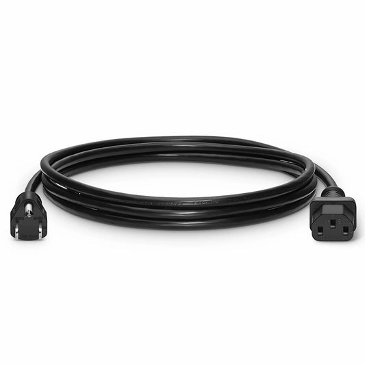 10ft (3m) NEMA 5-15P to IEC60320 C13 16AWG 125V/10A Power Cord, Black