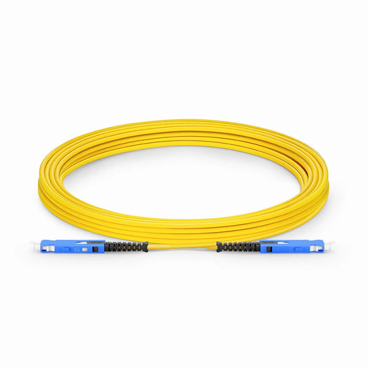 5m (16ft) Fiber Patch Cable, 2 Fibers, SN UPC Duplex to SN UPC Duplex Uniboot, Single Mode (OS2), Riser (OFNR), 1.6mm, Yellow, for 400G Network Connection