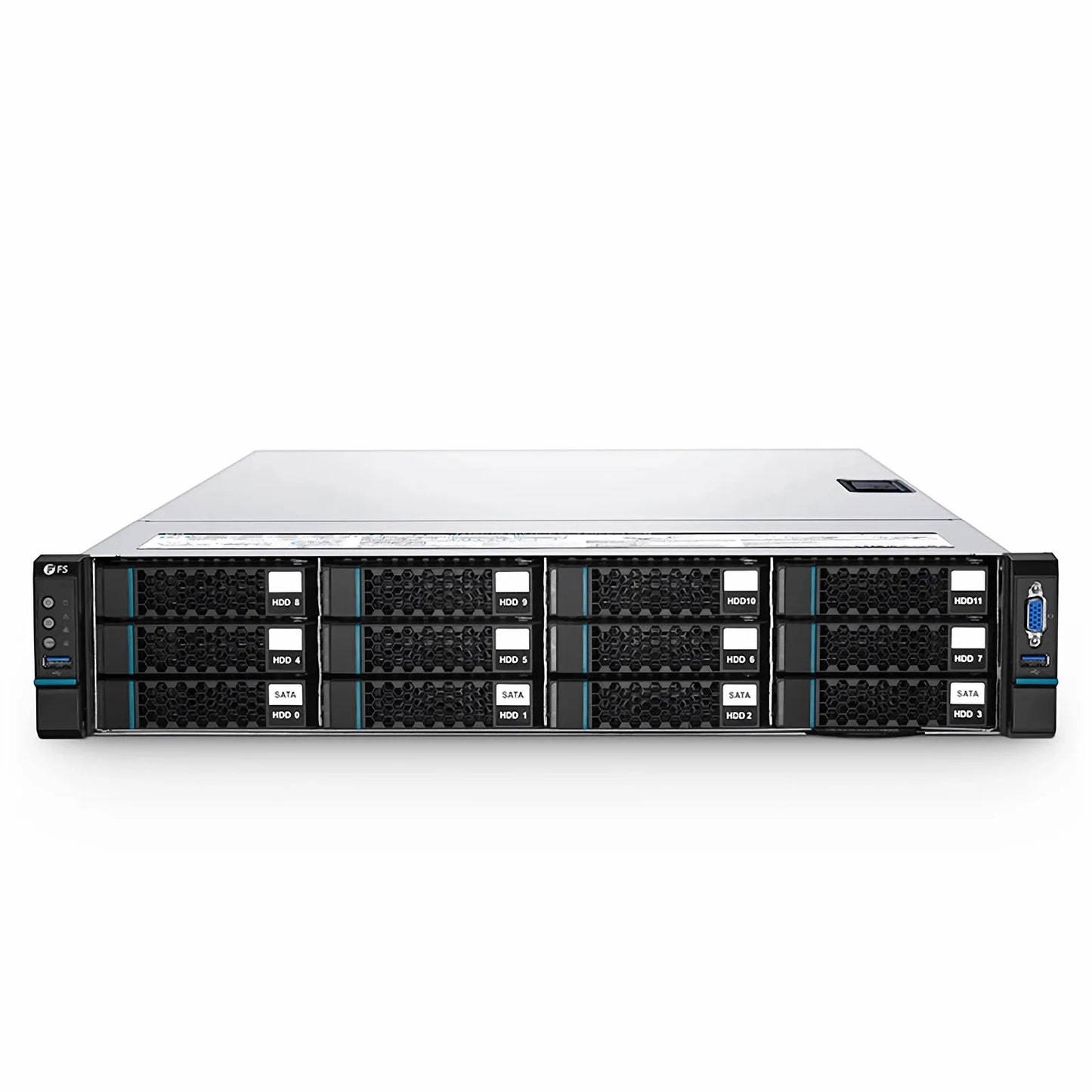 RS5230, 2U Rack Server, 2 x Intel® Xeon® Scalable Processors, 4 x 16GB of Memory, 4 x 3.5' Hot-swap SATA Drive Bays, 2 x RJ45 1GbE Ports, 550W Redundant