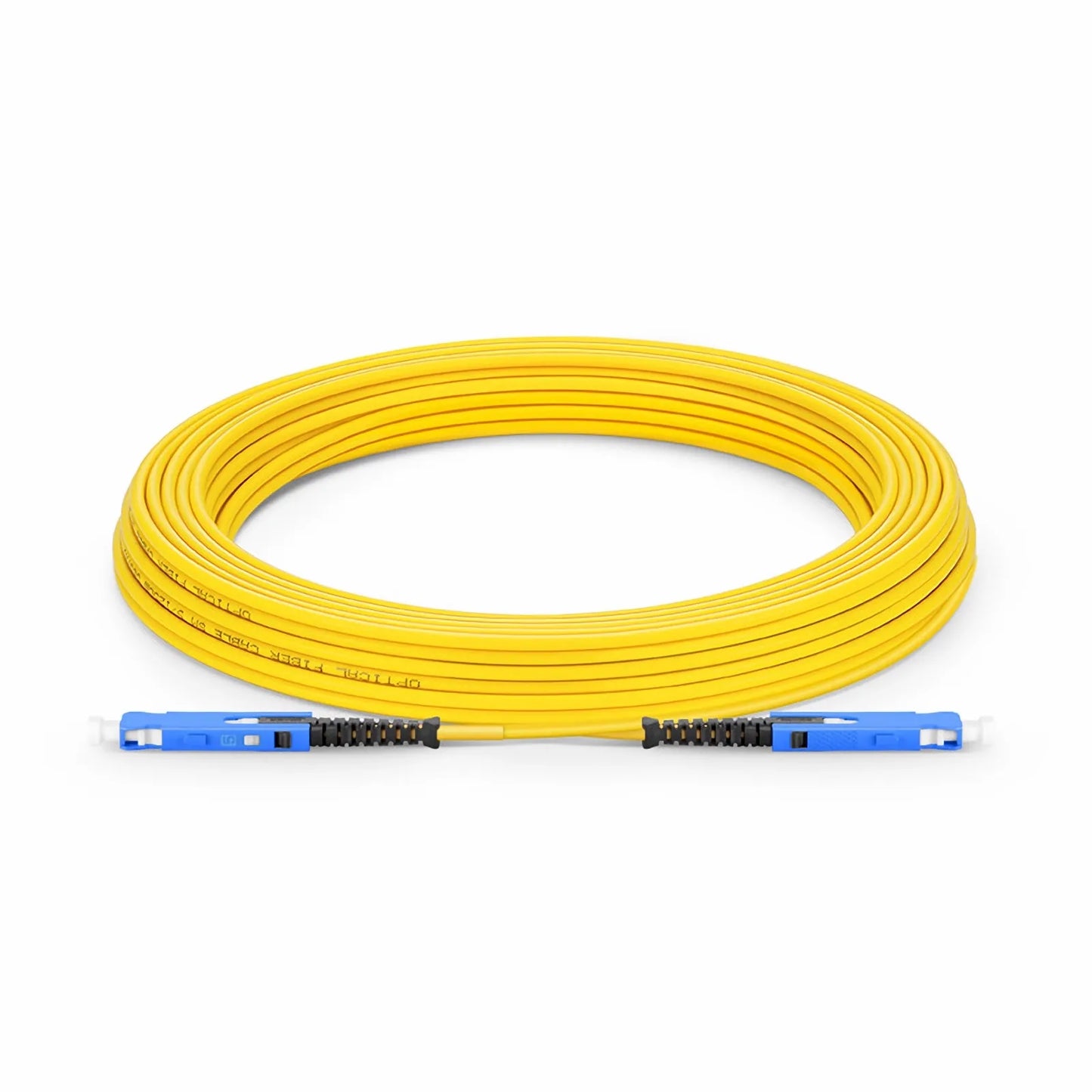 10m (33ft) Fiber Patch Cable, 2 Fibers, SN UPC Duplex to SN UPC Duplex Uniboot, Single Mode (OS2), Riser (OFNR), 1.6mm, Yellow, for 400G Network Connection
