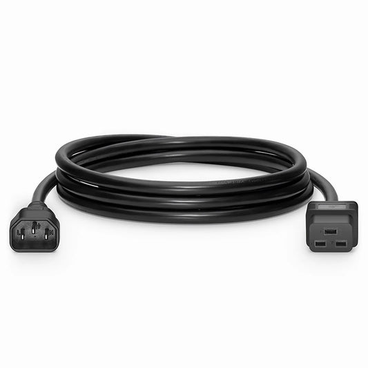 10ft (3m) IEC60320 C14 to IEC60320 C19 14AWG 250V/15A Power Cord, Black