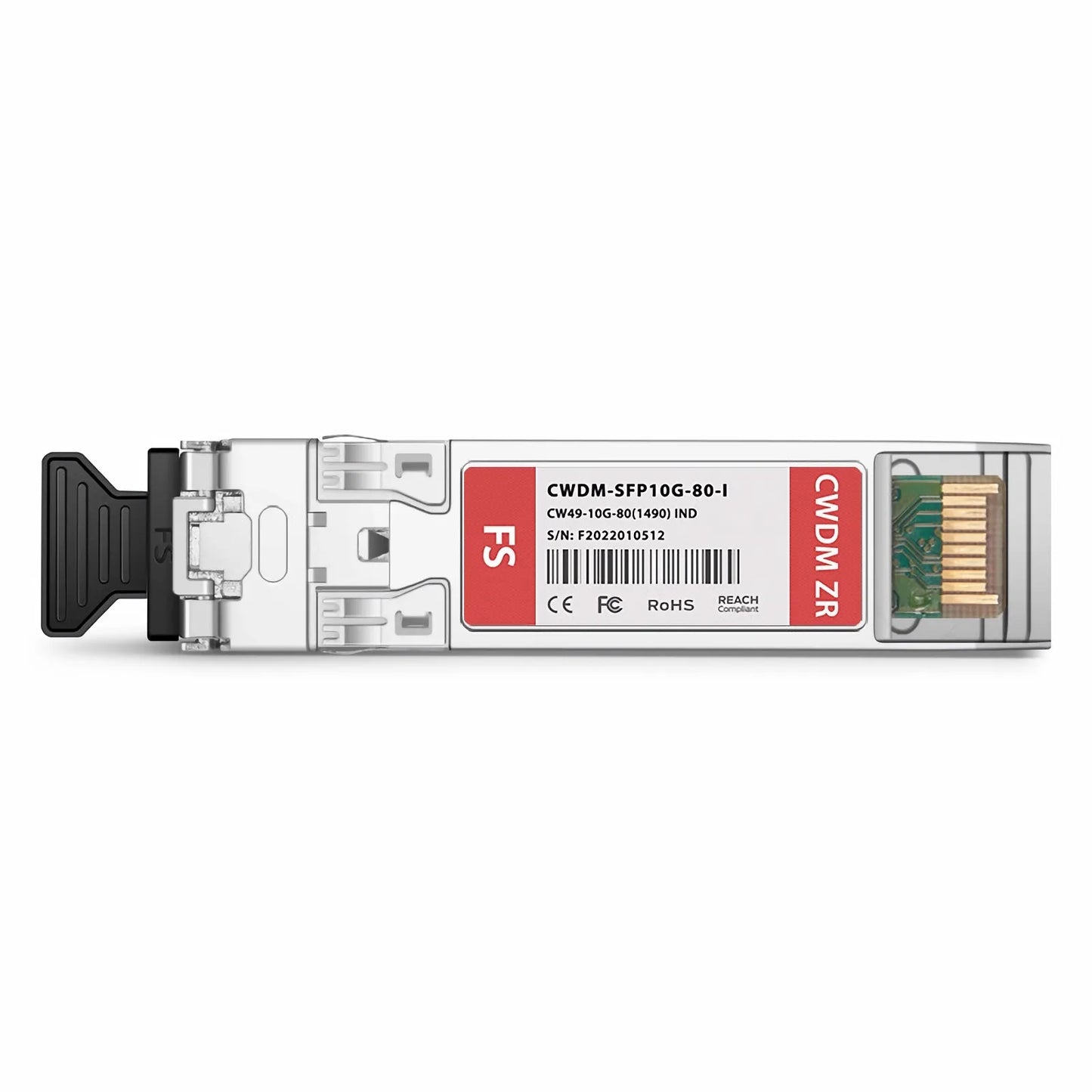 Cisco CWDM-SFP10G-1490-I Compatible SFP+ 10G CWDM 1490nm 80km DOM Duplex LC/UPC SMF Optical Transceiver Module for Transmission (Industrial)