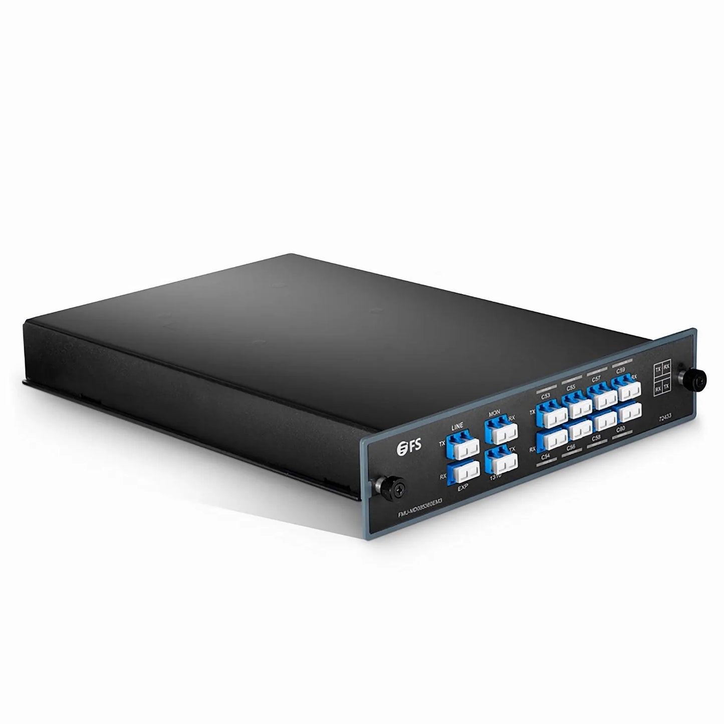 8 Channels DWDM Mux Demux, 100GHz C53-C60, with Monitor, Expansion and 1310nm Port, 3.0dB Typical IL, LC/UPC, Dual Fiber, FMU Plug-in Module