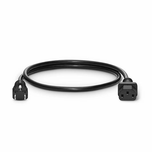 3ft (0.9m) NEMA 5-15P to IEC60320 C13 16AWG 125V/10A Power Cord, Black