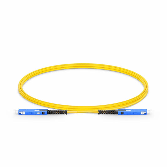 1m (3ft) Fiber Patch Cable, 2 Fibers, SN UPC Duplex to SN UPC Duplex Uniboot, Single Mode (OS2), Riser (OFNR), 1.6mm, Yellow, for 400G Network Connection