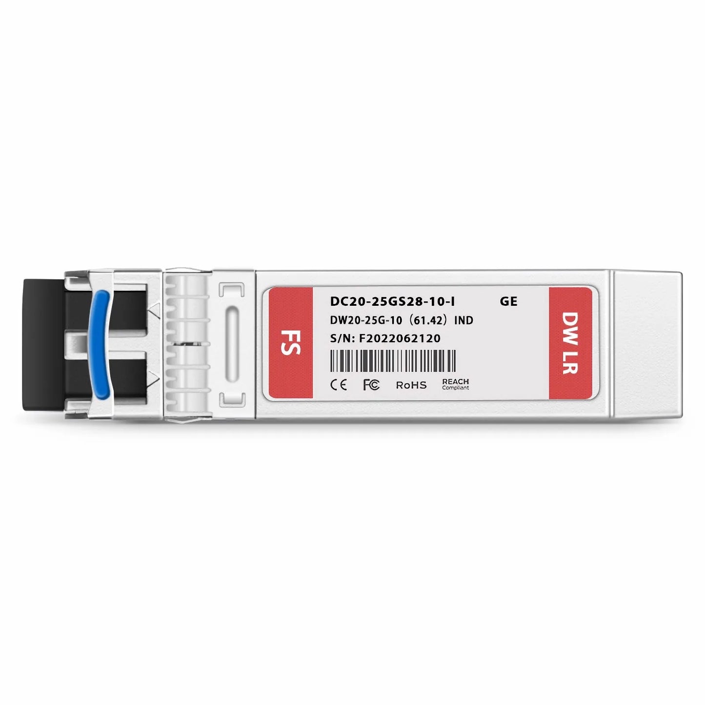 Generic C20 Compatible SFP28 25G DWDM 1561.42nm 100GHz 10km DOM Duplex LC/UPC SMF Optical Transceiver Module for Transmission (Industrial)