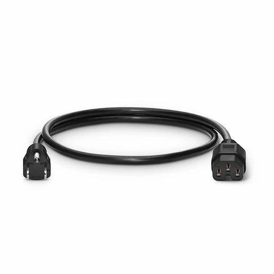 3ft (0.9m) NEMA 5-15P to IEC60320 C15 Heavy-Duty 14AWG 125V/15A Power Cord, Black