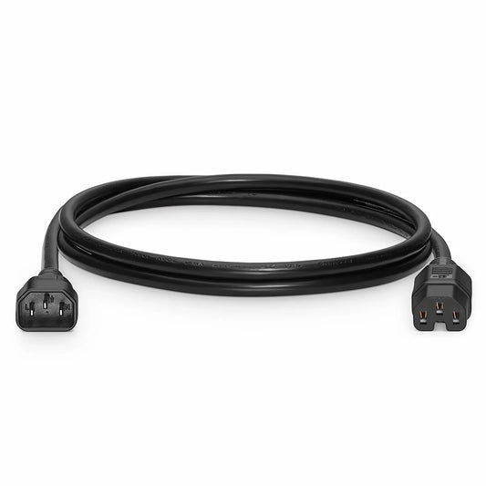 6ft (1.8m) IEC60320 C14 to IEC60320 C15 14AWG 250V/15A Power Cord, Black