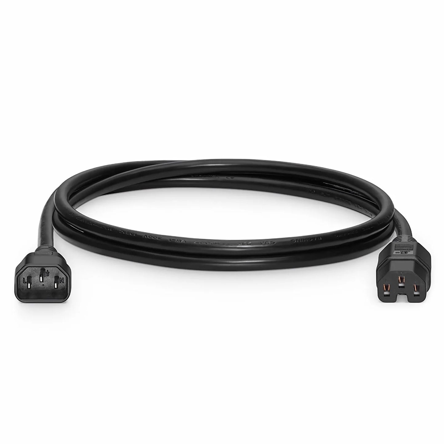 6ft (1.8m) IEC60320 C14 to IEC60320 C15 14AWG 250V/15A Power Cord, Black