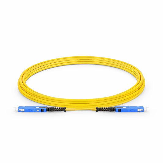 3m (10ft) Fiber Patch Cable, 2 Fibers, SN UPC Duplex to SN UPC Duplex Uniboot, Single Mode (OS2), Riser (OFNR), 1.6mm, Yellow, for 400G Network Connection