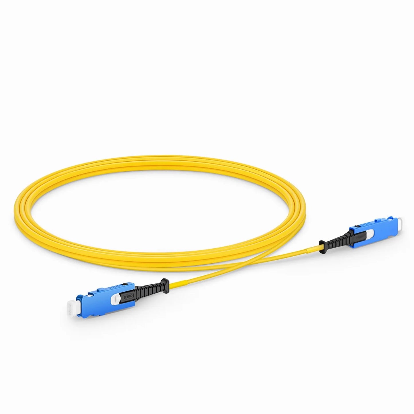 2m (7ft) Fiber Patch Cable, 2 Fibers, SN UPC Duplex to SN UPC Duplex Uniboot, Single Mode (OS2), Riser (OFNR), 1.6mm, Yellow, for 400G Network Connection