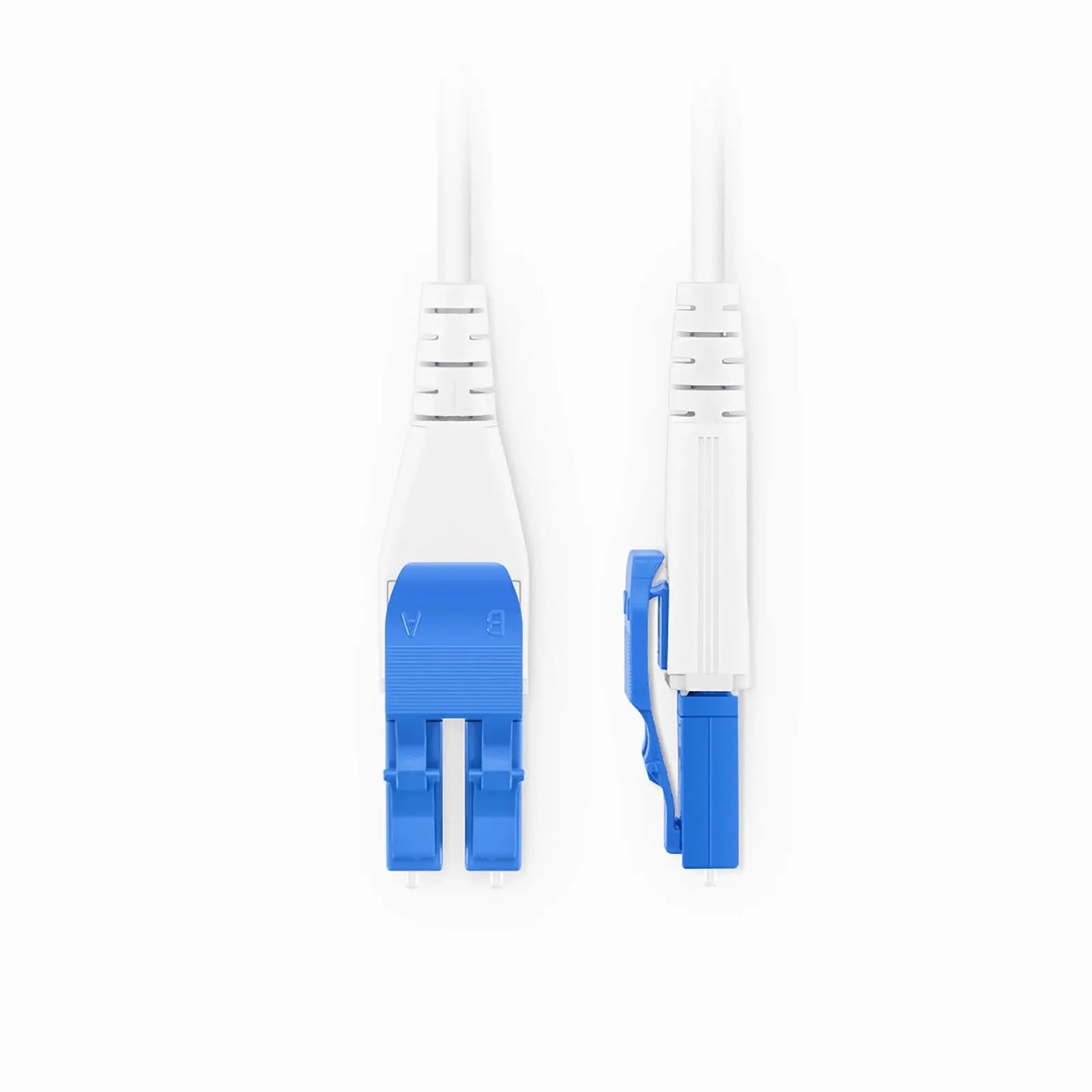 10m (33ft) Fiber Patch Cable, 2 Fibers, SN UPC Duplex to LC UPC Duplex Flat Clip Uniboot, Single Mode (OS2), Riser (OFNR), 1.6mm, Yellow, for 400G Network Connection