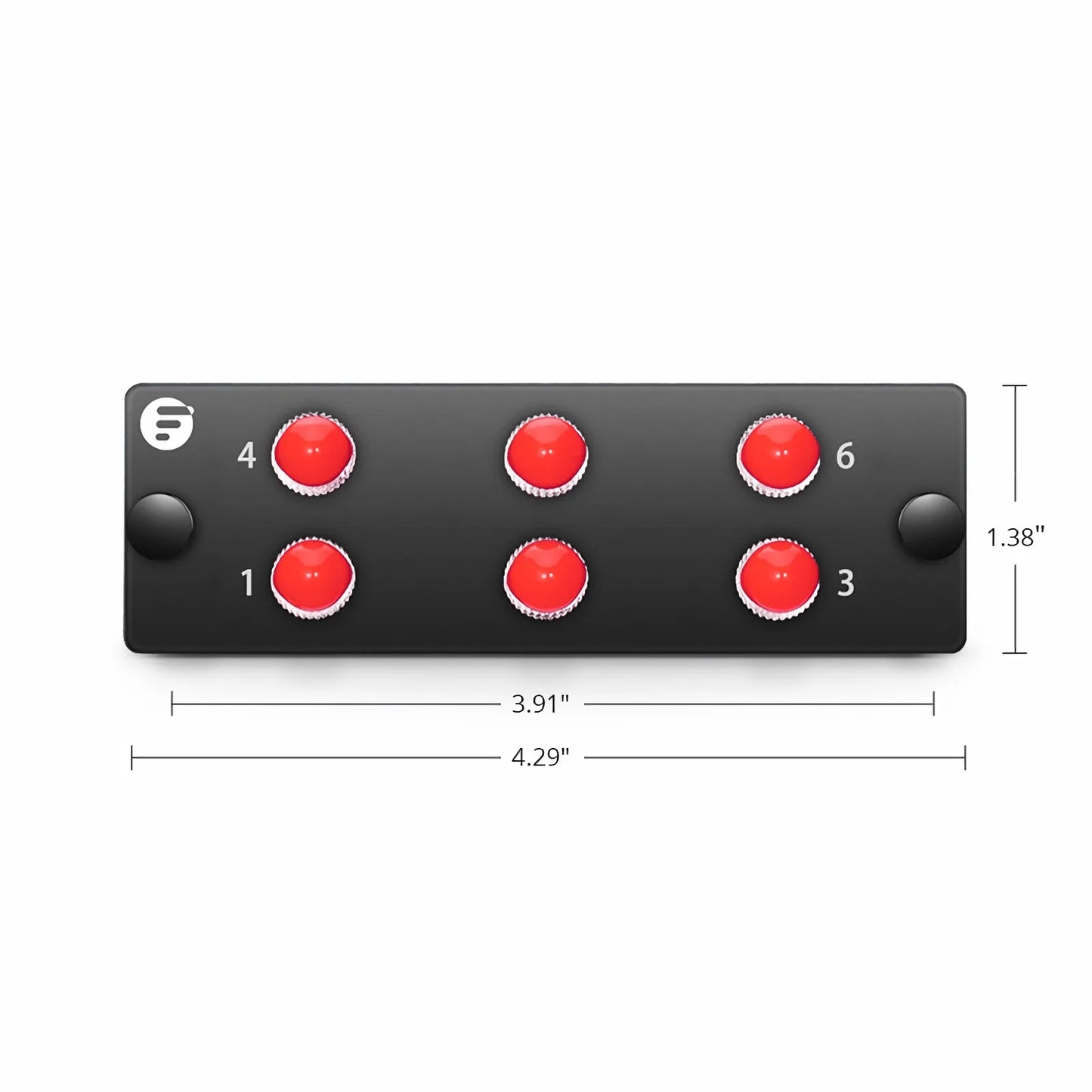 FHD™ Fiber Adapter Panel, 6 Fibers OS2 Single Mode, 6 x ST Simplex (Plated) Adapter, Ceramic Sleeve