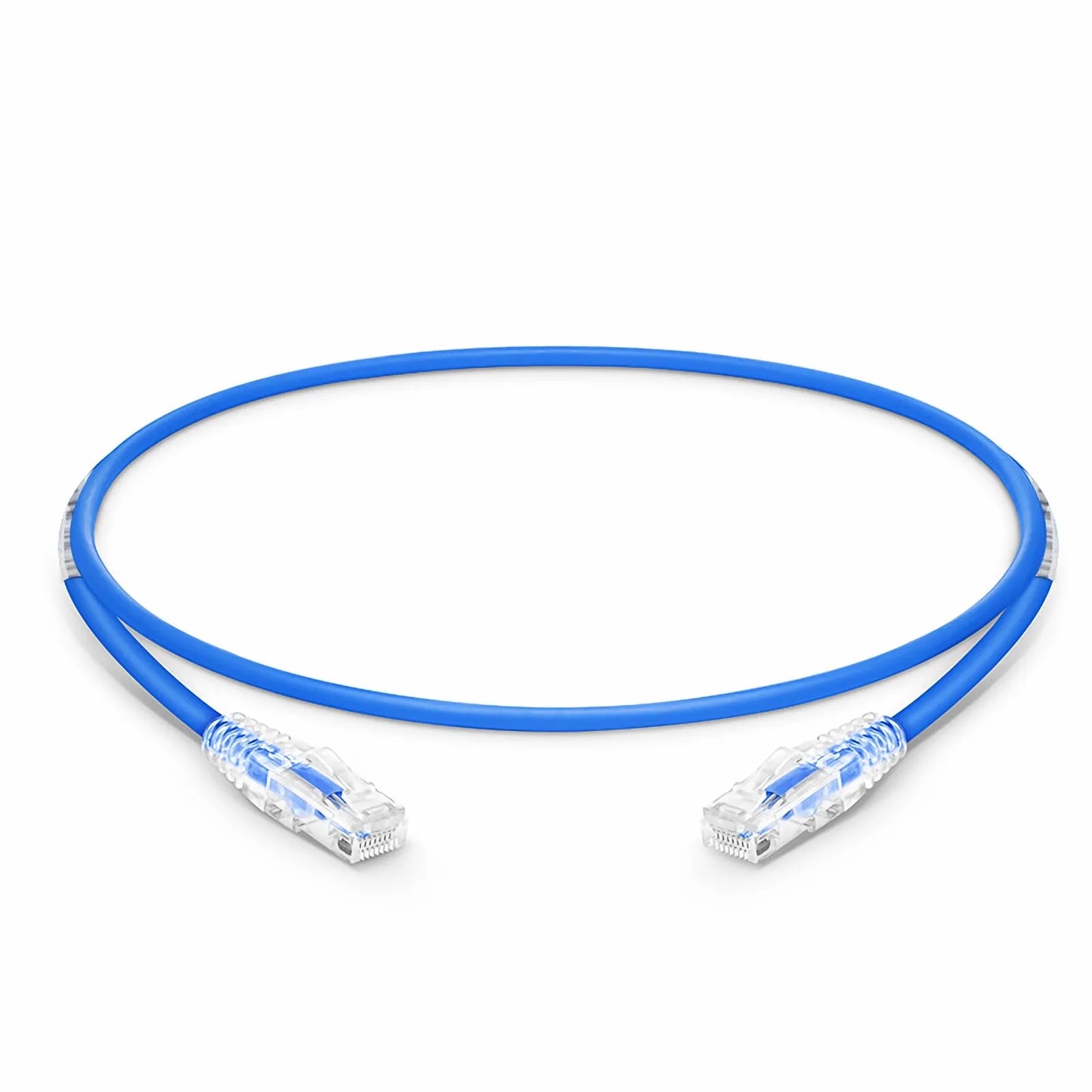 1.5ft (0.5m) Cat6 28AWG Snagless Unshielded (U/UTP) PVC CM Small Diameter High-Flex Ethernet Network Patch Cable, Blue