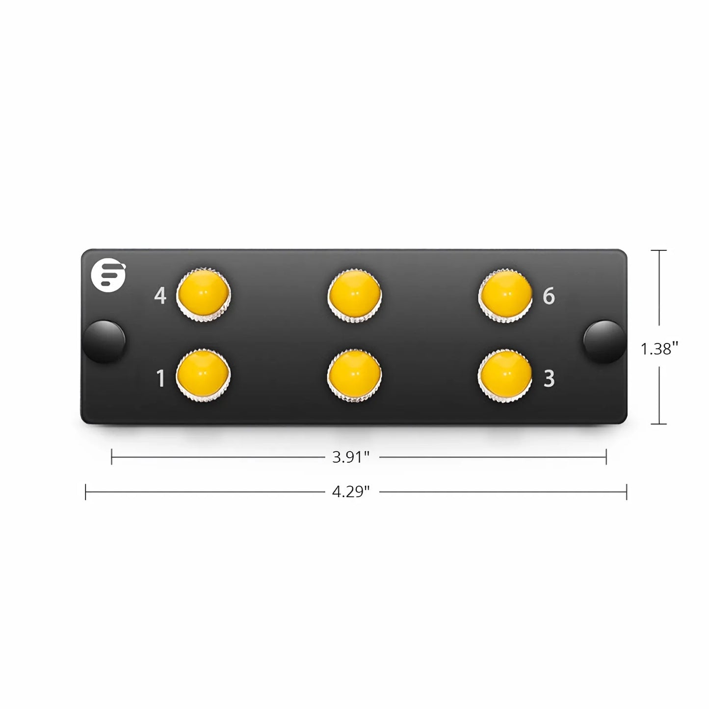 FHD™ Fiber Adapter Panel, 6 Fibers OM3/OM4 Multimode, 6 x ST Simplex (Plated) Adapter, Ceramic Sleeve