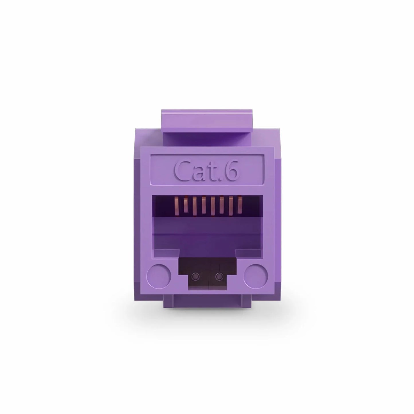 Cat6 RJ45 (8P8C) Unshielded Punch Down Keystone Jack Module, Purple (10 pcs/Pack)