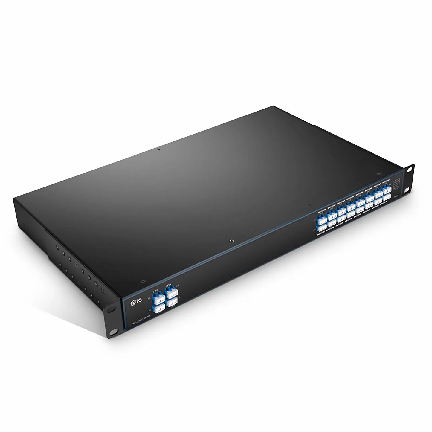 16 Channels DWDM Mux Demux, 100GHz C21-C36, with Monitor, Expansion and 1310nm Port, 4.4dB Typical IL, LC/UPC, Dual Fiber, FMU 1U Rack Mount